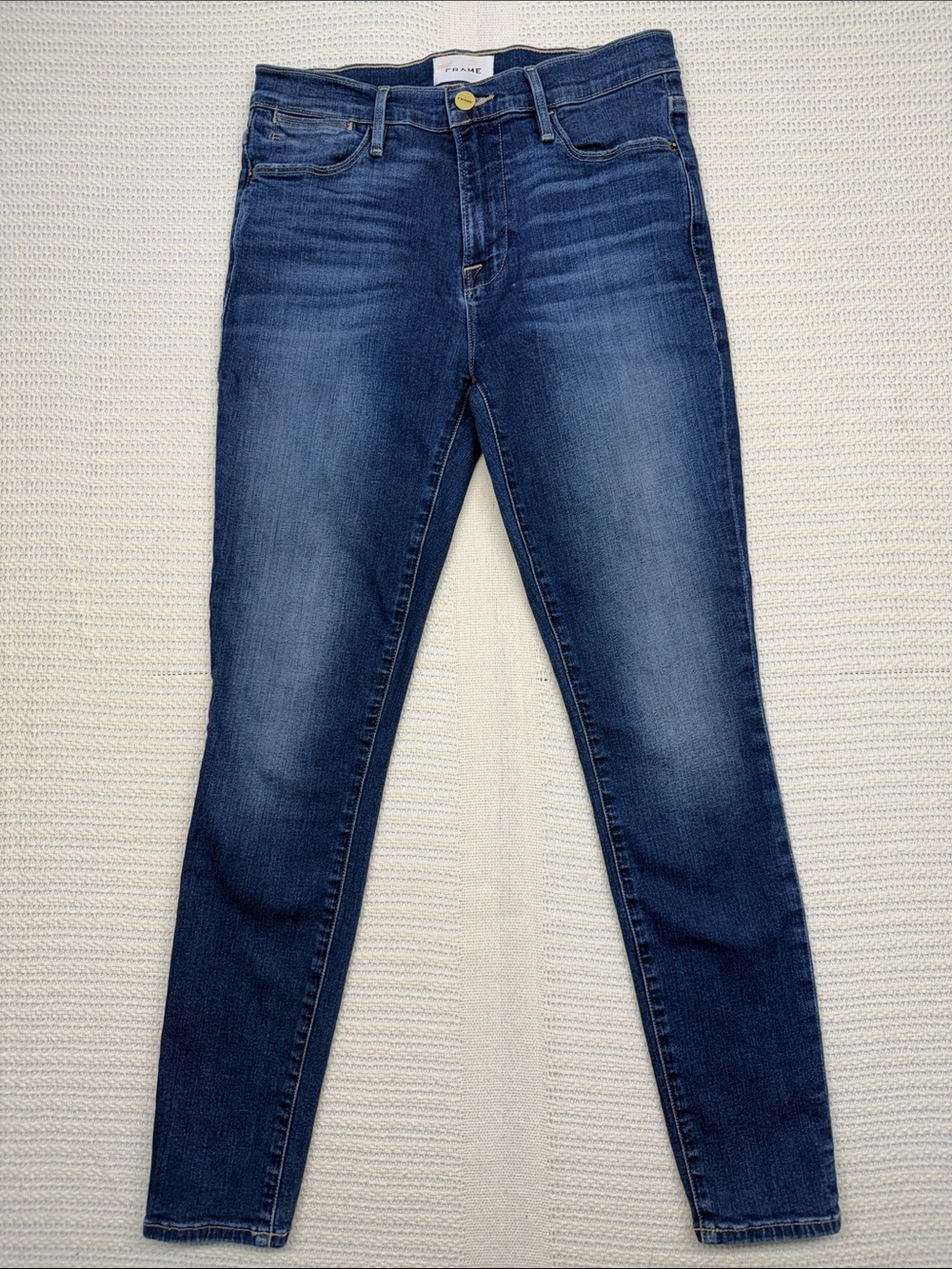 Frame Denim High-Rise Skinny Jeans - Dark Wash Blue